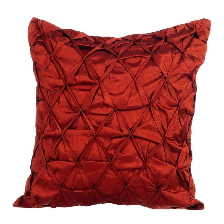 The HomeCentric Chair Cushion Cover Decorative Pillow Covers Pack of 2 20x20 inch 50x50 cm Red Silk Throw Pillow Covers Handmade Pillow Covers Solid Color Throw Pillow Covers Rust Passion Walmart