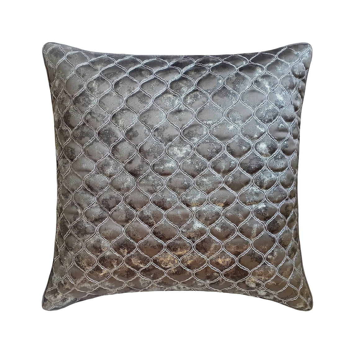 The HomeCentric Argento 30x30 cm Art Silk Federa Con Cerniera, In