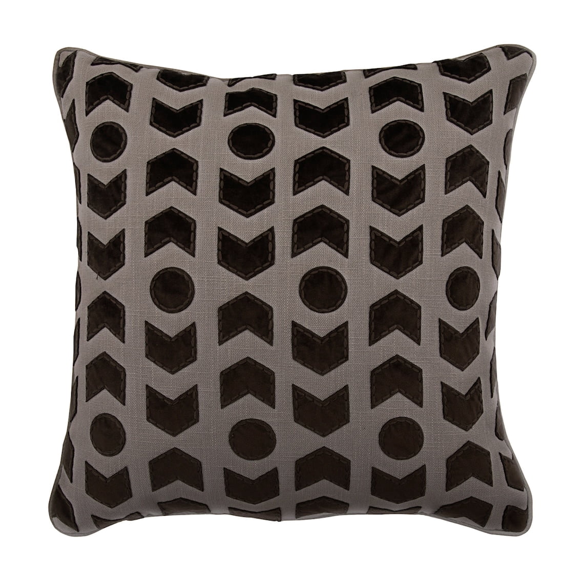The HomeCentric Grigio Antracite Set di 2, 60x60 cm Velluto Euro Pillow Sham, Grata, Traliccio, Perline Grigio Euro Sham Covers, Moderno Geometrico Federa Per Cuscino - Turkish Silver