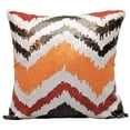 thumbnail image 1 of The HomeCentric Cushion Cover For Couch, &nbsp;Toss Pillows, Pillow Covers Pack of 2, 14x14 inch (35x35 cm) Orange, Silk Pillow Covers, Handmade Pillow Covers, Modern, Chevron - Fiery Mountain, 1 of 5