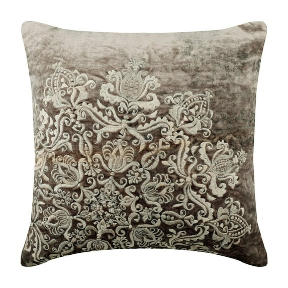 The HomeCentric Cushion Cover For Sofa, Grey Pack of 2, 20x20 inch (50x50 cm) Accent Cushion Covers, Velvet Embroidery Throw Pillows For Couch, Abstract Contemporary Style Easter - Mystic Dream