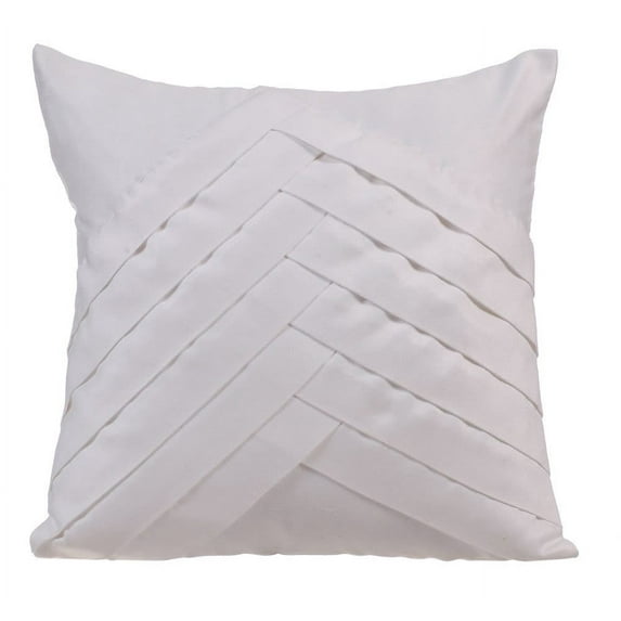 The HomeCentric Cushion Cover For Sofa White Euro Pillowcases Pack of 2 26x26 inch (65x65 cm) Suede European Shams Solid Color Pintucks Textured Striped European Pillow - White No Limits No Lines