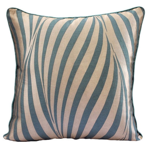 The HomeCentric Cushion Cover Pack of 2 22x22 inch (55x55 cm) Throw Pillow Cover Teal Pillow case Stripes Jacquard Weave Throw Pillow Cover Jacquard Square Cushion Cover Striped - Teal Tiger Waves