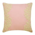 thumbnail image 1 of The HomeCentric Cushion Cover Pink Pillows Cover Beaded Floral Bordered Throw Pillows Cover Pack of 2 20x20 inch (50x50 cm) Pillow Case Floral Square Cotton Linen Pillow Covers Victorian-Pink Inspire, 1 of 2