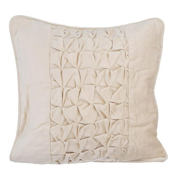 The HomeCentric Cushion Covers For Chairs, Decorative Pillow Covers Pack of 2, 22x22 inch (55x55 cm) Ivory, Velvet Throw Pillow Covers, Pillow Covers, Solid Color Pillow Covers - Knotty Pearl Ivory