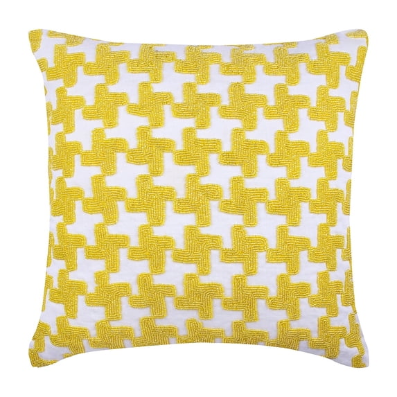 The HomeCentric Cushion Covers For Couch, Pillow Covers Pack of 2, 12x12 inch (30x30 cm) Yellow, Cotton Throw Pillow Covers, Handmade Pillow Covers, Modern Geometric Pillow Cover, - Yellow Belly