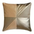 thumbnail image 1 of The HomeCentric Custom Cushion Cover Beige Pack of 2 22x22 inch (55x55 cm) Throw Pillows Faux Leather Metallic Leather Patchwork Throw Pillows For Couch Geometric Modern Style Easter - Leather Flush, 1 of 3
