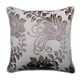 thumbnail image 1 of The HomeCentric Custom Pillow Case, Grey Pack of 2, 24x24 inch (60x60 cm) Euro Shams, Burnout Velvet Fabric Euro Pillowcases, Nature & Floral Pattern Contemporary Style Easter - Grey Floral Beauty, 1 of 3