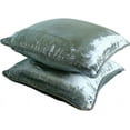 thumbnail image 1 of The HomeCentric Custom Pillow Case, Silver Shams, Solid Color Beaded Cord Pillow Shams, Pack of 2, 24x24 inch (60x60 cm) Pillow Shams, Square Velvet Pillow Shams, Pillow Shams - Silver Shimmer, 1 of 4