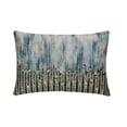 thumbnail image 1 of The HomeCentric Decorative Blue 12"x14" (30x35 cm) Lumbar Pillow Cover, Suede Beaded & Sequins & Foil & Grudge Oblong Pillow, Abstract Pattern Modern Style - Brushed Silver, 1 of 3