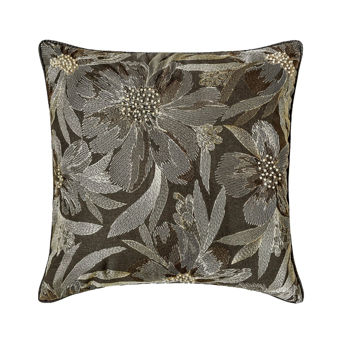 The HomeCentric Decorative Grey 16 x16 40x40 cm Throw Pillows Wool Embroidery Pearl Throw Pillows For Couch Floral Pattern Modern Style Alyssa Walmart