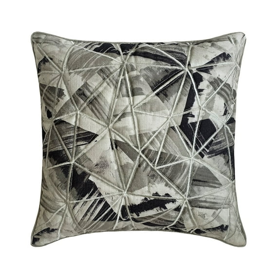 The HomeCentric Decorative Grey Pack of 2, 22"x22" (55x55 cm) Pillow Covers, Cotton Geometric, Mosaic & Embroidery Throw Pillows For Sofa, Abstract Modern Style - Web World