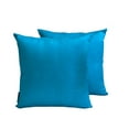 thumbnail image 1 of The HomeCentric Decorative Lumbar Pillow Cover Peacock Blue Pack Of 2, 20"x30" (50x75 cm) Art Silk Plain & Solid Oblong Pillow Cover, Solid Modern Style - Peacock Blue Luxury, 1 of 5