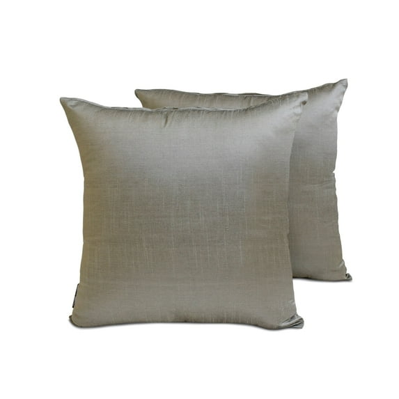 The HomeCentric Decorative Lumbar Pillow Cover Taupe Gray Pack Of 2, 20"x30" (50x75 cm) Art Silk Plain & Solid Oblong Pillow Cover, Solid Modern Style - Taupe Gray Luxury