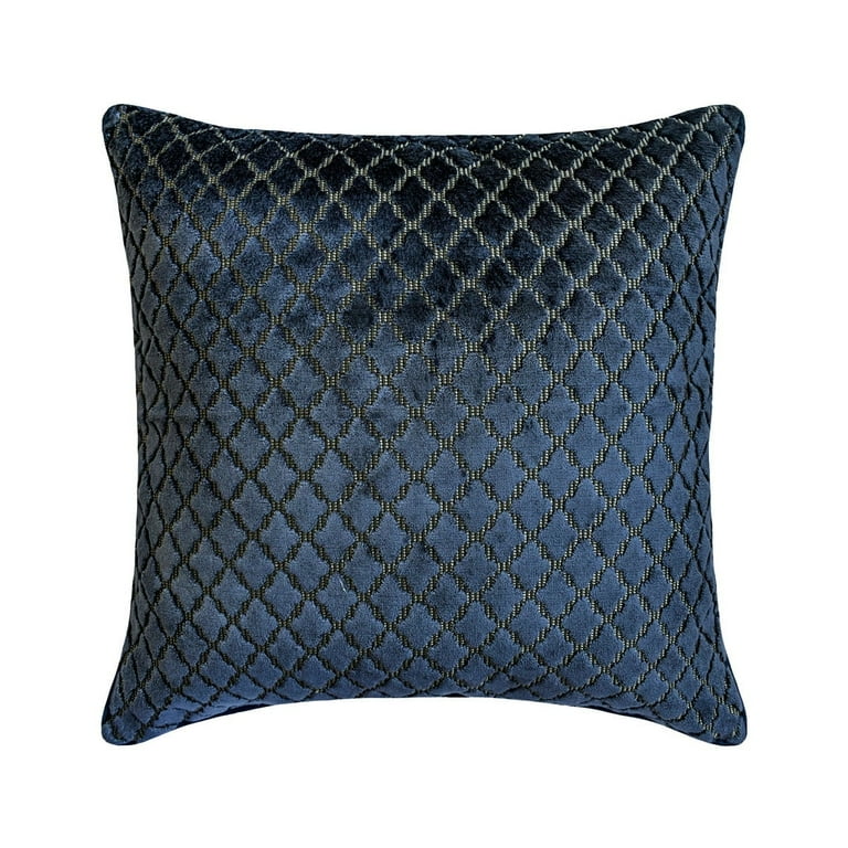 Navy Blue Textured Lattice Throw Pillow Navy Blue Textured Lattice Throw Pillow