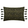 thumbnail image 1 of The HomeCentric Decorative Oblong / Lumbar Throw Pillow Covers Accent Pillows Couch Sofa Pillow Case Pack of 2, 12"x22" (30x55 cm) Blue Denim Gold Printed Spots - Leopard Gold, 1 of 3