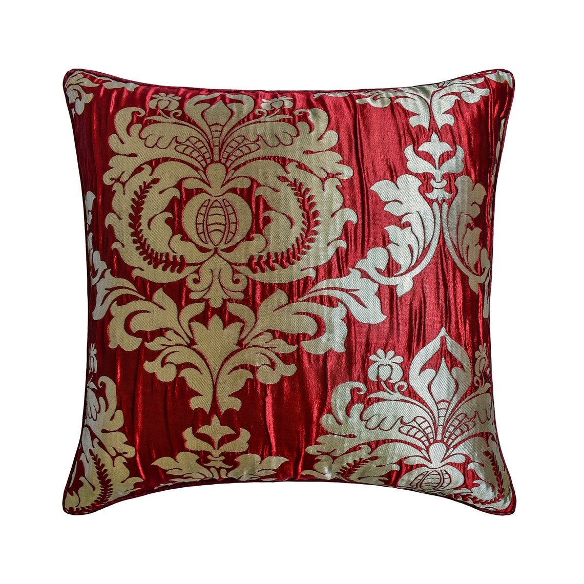 The HomeCentric Decorative Pillow Cases Red 24 x24 60x60 Cm Jacquard 