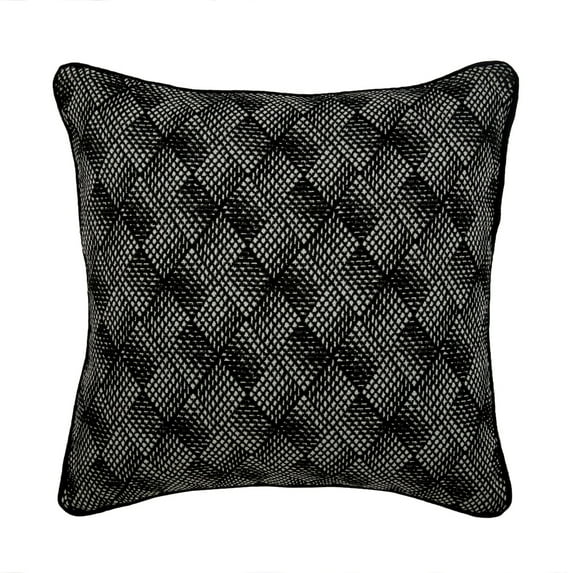 The HomeCentric Decorative Pillow Cover, Black Decorative Pillow Covers For Couch Pack of 2, 16x16 inch (40x40 cm) Cotton Pillowcase With Zipper, Geometric, Toss Pillow Covers - Sanity Illusions