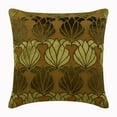 thumbnail image 1 of The HomeCentric Decorative Pillow Covers, Pillow Covers Pack of 2, 22x22 inch (55x55 cm) White, Velvet Applique Floral Theme Pillow Cover, Silk Square Decorative Pillows Cover, Floral - Green Lotus, 1 of 3