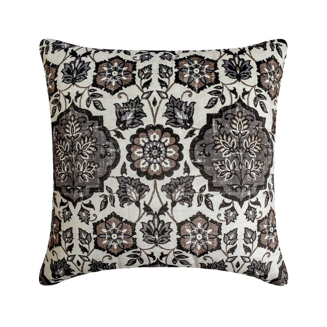The HomeCentric Federa Per Cuscino 40x40 Cm – Lino Di Cotone Beige – Motivo Ricci Di Mare – Stile Spiaggia – Con Cerniera Nascosta