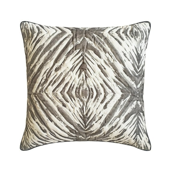 The HomeCentric Decorative Pillow Covers Grey Pack of 2, 26"x26" (65x65 cm) Cotton Printed & Quilted Cushion Covers For Sofa, Abstract Modern Style - Optic Gaze