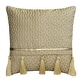 thumbnail image 1 of The HomeCentric Decorative Pillow Covers With Zippers Decorative Grey & Gold Pack of 2 14x14 inch (35x35 cm) Throw Pillow Covers Suede Mosaic & Tassels Throw Pillows For Sofa Mosaic Modern - Traverse, 1 of 5