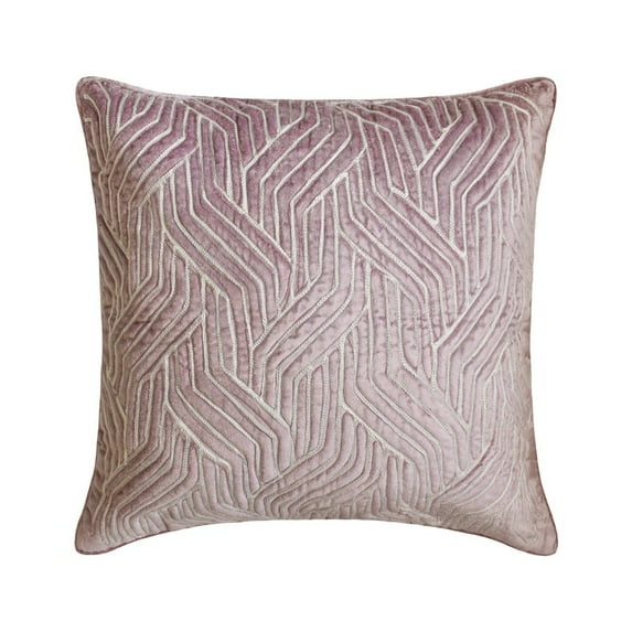 The HomeCentric Decorative Thow Pillow Covers Purple 24"x24" (60x60 cm) Velvet Quilted, Embroidery & Geometric Throw Cushion Covers For Couch, Geometric Modern Style - Quilted Stria