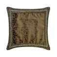 thumbnail image 1 of The HomeCentric Decorative Throw Pillow Cases Brown Pack of 2, 22"x22" (55x55 cm) Velvet Crystal Embroidery, Crystal Border & Mosaic Pillow Cushion Covers For Sofa, Abstract Modern - Brown Mosaic, 1 of 5