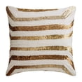 thumbnail image 1 of The HomeCentric Decorative Throw Pillow Cover Accent Pillow Couch Sofa Pillow Pack of 2 24x24 inch (60x60 cm) Ivory Silk Pillow Cover Embroidered Gold Sequins Gold Pillow Cover Abstract - Gold Gong, 1 of 3