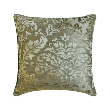 The HomeCentric Decorative Throw Pillow cover Silver 12"x12" (30x30 cm) Burnout Velvet Damask Pillow Case, Damask Modern Style - Damask Frost