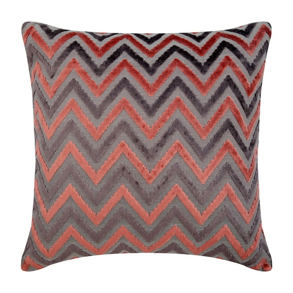 The HomeCentric Decorative Throw Pillows Covers 20"x 20"Grey Silk Jacquard Velvet Pillow Modern Chevron Geometric Couch Pillows Grey Pillow Covers Pack of 2 20x20 inch (50x50 cm) - Chevron Pillow Top