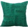 thumbnail image 1 of The HomeCentric Euro Sham, Dark Green Euro Shams Pack of 2, 26x26 inch (65x65 cm) Linen Euro Size Pillow Covers, Solid Color, Pintucks, Textured, Striped, Patchwork, - Dark Green Pintuck Block, 1 of 3