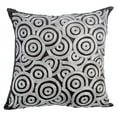thumbnail image 1 of The HomeCentric Euro Sham Pillow Covers, Charcoal Gray European Pillow Shams Pack of 2, 26x26 inch (65x65 cm) Velvet Euro Size Pillow Covers, Circles & Dots, Illusion, Zardozi, Euro - Go Silver Rings, 1 of 2