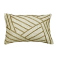 thumbnail image 1 of The HomeCentric Ivory Pack of 2, 12"x26" (30x65 cm) Oblong Pillow Covers, Silk Wooden Beads Lumbar Pillow Covers, Geometric Pattern Modern Style - Gold Light, 1 of 4