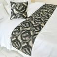 thumbnail image 1 of The HomeCentric King / Queen / Twin Black Decorative King 90"x18" Bed Runner With 2 Pillow Cover, Circle, Rings, Quilted Bed Scarf on Jacquard fabric - Circlewise, 1 of 4