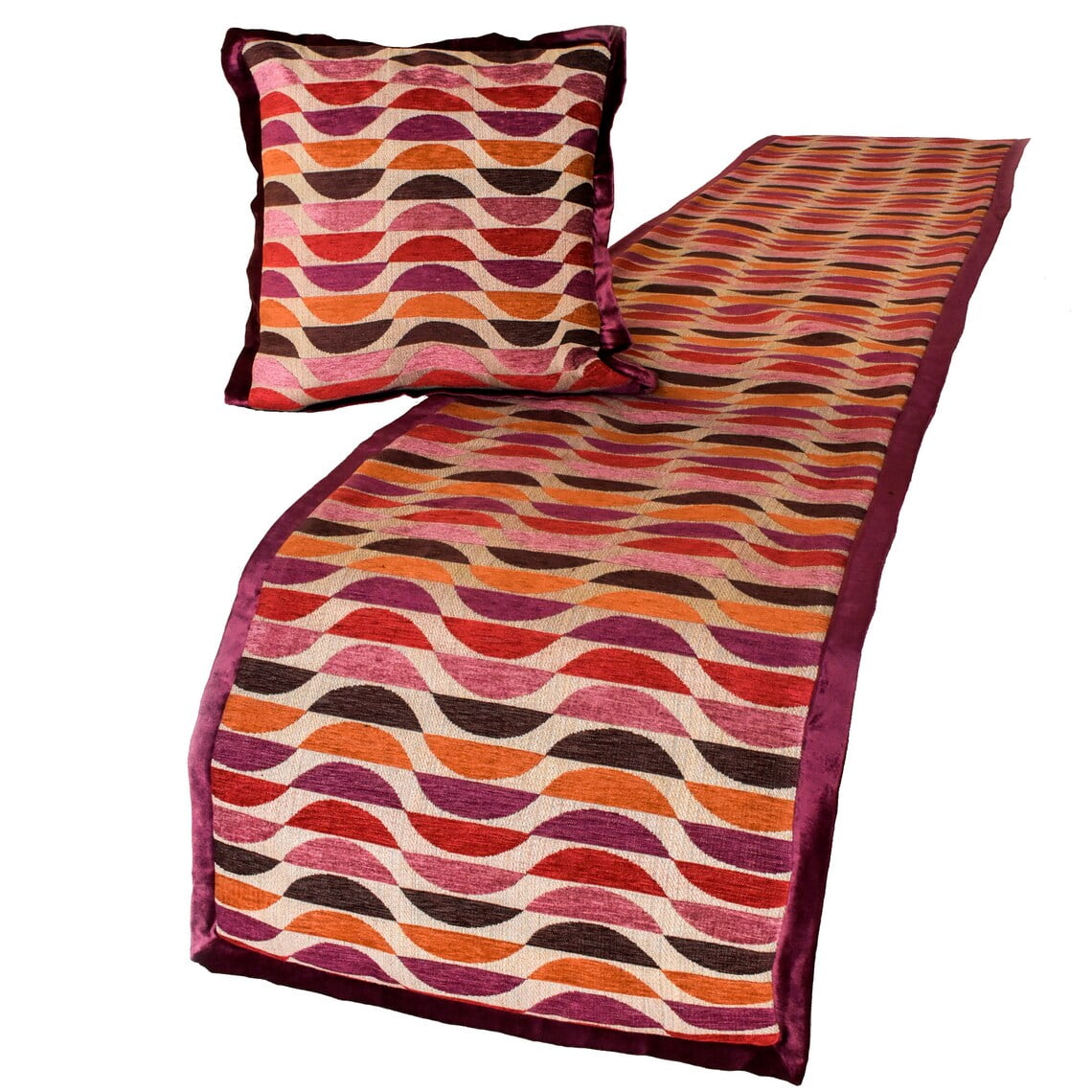 The HomeCentric King Queen Twin Purple & Multi Luxury Twin 53"x18" Bed