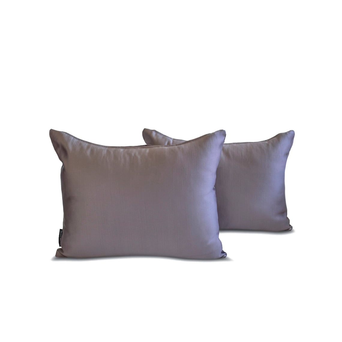 The HomeCentric Luxury Lumbar Pillow Cover Ash Purple Pack Of 2, 12"x26