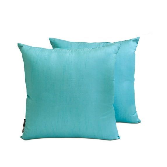 The HomeCentric Luxury Lumbar Pillow Cover Sea Green Pack Of 2, 14"x26" (35x65 cm) Art Silk Plain & Solid Oblong Pillow Cover, Solid Modern Style - Sea Green Luxury