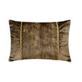 thumbnail image 1 of The HomeCentric Luxury Pillow Covers Brown Pack of 2, 12"x22" (30x55 cm) Lumbar Pillow Cover, Suede Solid, Foil, Velvet, Faux Leather Cord Oblong Cushion Covers, Patchwork Modern - Resplendent Brown, 1 of 3