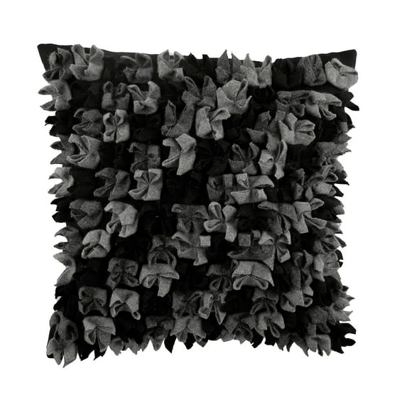 The HomeCentric Pack of 2 20x20 inch (50x50 cm) Pillow Covers Black Handmade Throw Pillows Cover 3D Black and Gray Origami Pillows Cover Checkered Pillow Cases Halloween Decorations - Midnight Punch
