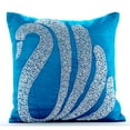thumbnail image 1 of The HomeCentric Pack of 2, 22x22 inch (55x55 cm) Pillow Cover, Blue Cushion Covers, Crystal Swan Pillows Cover, Velvet Square Throw Pillow Covers, Floral Modern Pillow Covers, Birds - Crystal Swan, 1 of 3