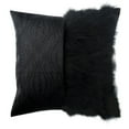 thumbnail image 1 of The HomeCentric Pillow Case, Decorative Black Pack of 2, 14x14 inch (35x35 cm) Throw Pillow Covers, Faux Leather & Feather, Patchwork Throw Pillows, Solid Color Halloween Decorations - Furry World, 1 of 5