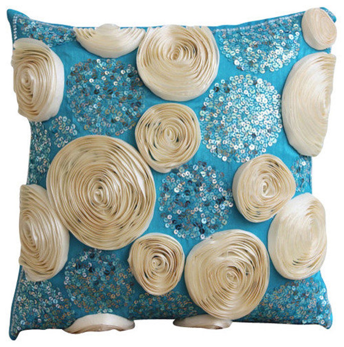 The HomeCentric Teal Blue 60x60 cm Art Silk Federa Guanciale