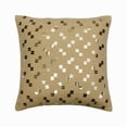 thumbnail image 1 of The HomeCentric Pillow Case Zip, Decorative Beige Pack of 2, 14x14 inch (35x35 cm) Throw Pillows For Couch, Burlap Sequins Cushion Cover, Solid Color Pattern Conetemporary Style Easter - Check It Out, 1 of 6