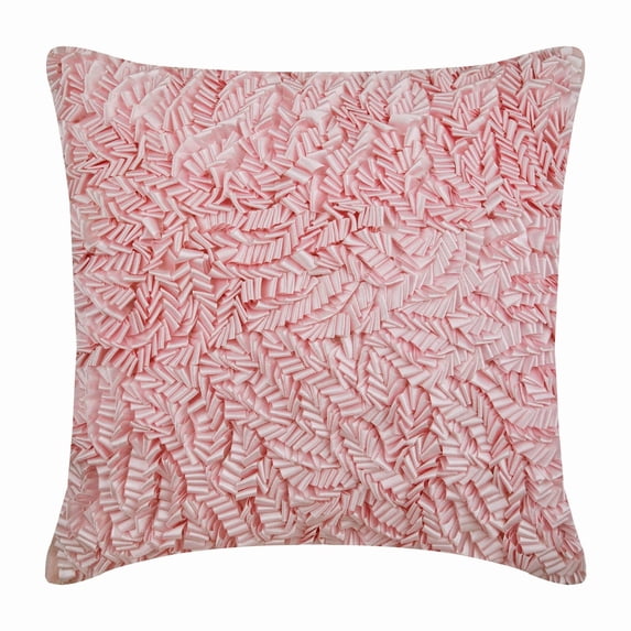 The HomeCentric Pillow Cover 20x20 Pink Decorative Ribbon Art Work Abstract Pillow Cover Pack of 2 20x20 inch (50x50 cm) Cushion Cover Floral Cushion Cover Square Silk Throw Solid - Pink Paradise