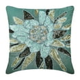 thumbnail image 1 of The HomeCentric Pillow Cover Blue Throw Pillows Cover for Couch Sequins & Beaded Flower Medallion Floral Theme Pillows Cover Pack of 2 14"x14" Pillow Covers Silk Throw Pillows Cover Floral-Centerpiece, 1 of 5