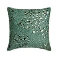 thumbnail image 1 of The HomeCentric Pillow Cover, Green Pack of 2, 14x14 inch (35x35 cm) Pillow Covers, Silk Crystal & Beaded Throw Pillows For Sofa, Abstarct Pattern Modern Style Easter - Peacock Jewel, 1 of 5