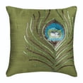 thumbnail image 1 of The HomeCentric Pillow Cover Pack of 2, 22x22 inch (55x55 cm) Green Decorative Pillow Cover, Peacock Sequins Beaded Pillow Cover, Art Deco Silk Square Throw Pillow Cover, Floral - Green Peacock, 1 of 4