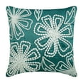 thumbnail image 1 of The HomeCentric Pillow Cover Teal Blue Pillow Cover Pompom Lace Flower Floral Theme Pillow Cover Pack of 2 14x14 inch (35x35 cm) Cushion Cover Square Silk Throw Pillow Cover Floral Easter-Snowy Blooms, 1 of 5