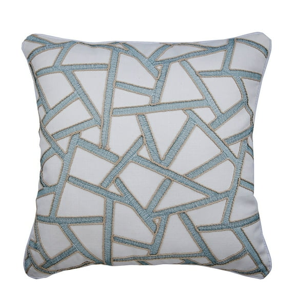 The HomeCentric Pillow Cover, Throw Pillow Cover 24 x 24 White & Blue Linen Pillow Jute Embroidered Couch, Sofa, Bed Pillow, Beige Pillow Cover Pack of 2, 24x24 inch (60x60 cm) Easter - Cross Paths